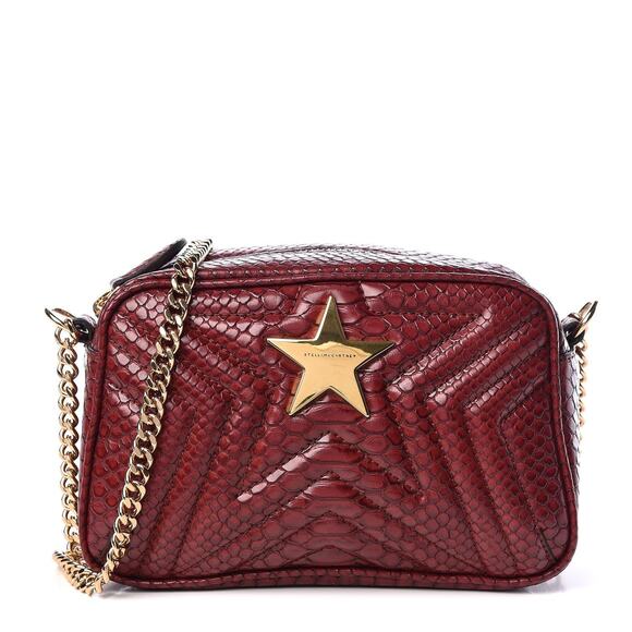 Stella McCartney Python Leather Star Crossbody Bag - Burgundy - Picture 1 of 6